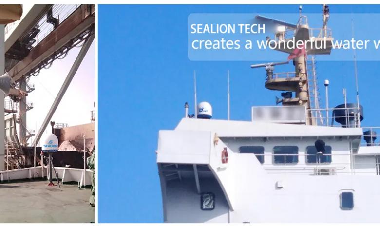 SEALION V61 maritime satellite VSAT installed on a 50000DWT bulk carrie